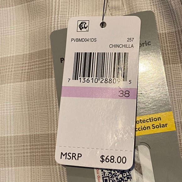 PGA Tour Men's 38W Golf Shorts Moisture Wicking Stretch Fabric UPF 50 Beige NEW - Picture 10 of 11